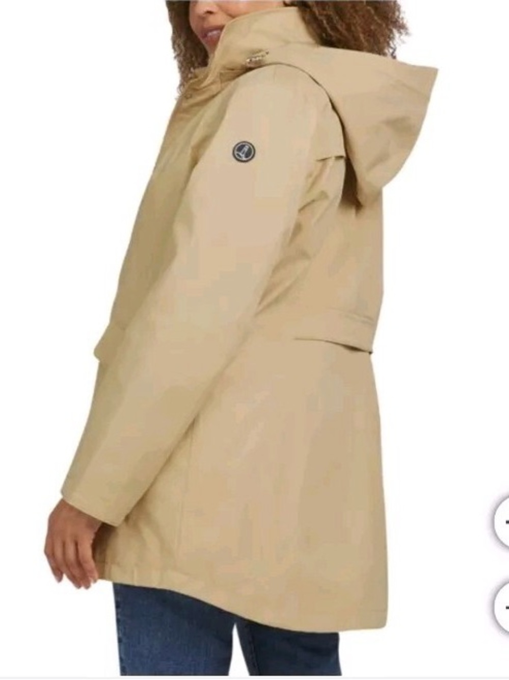 NWT! Lands' End Hooded Trench Coat Color:Wheat Size Medium